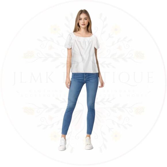 Vineyard Vines/Target Women's Off the Shoulder Short Sleeve Bardot Top - Picture 3 of 7